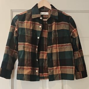 Abercrombie Kids Multicolor Plaid Jean Jacket